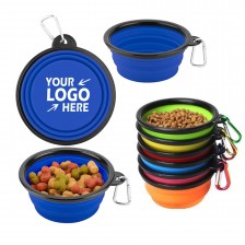 Collapsible Silicone Dog Bowl with Carabiner